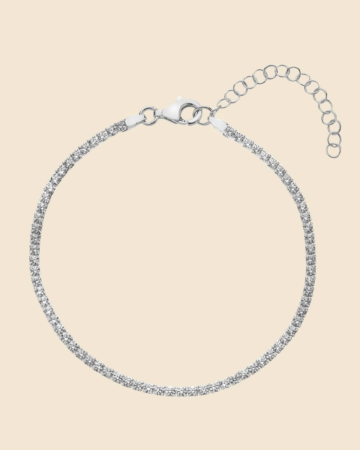 Sterling Silver and Cubic Zirconia Square Set Tennis Bracelet