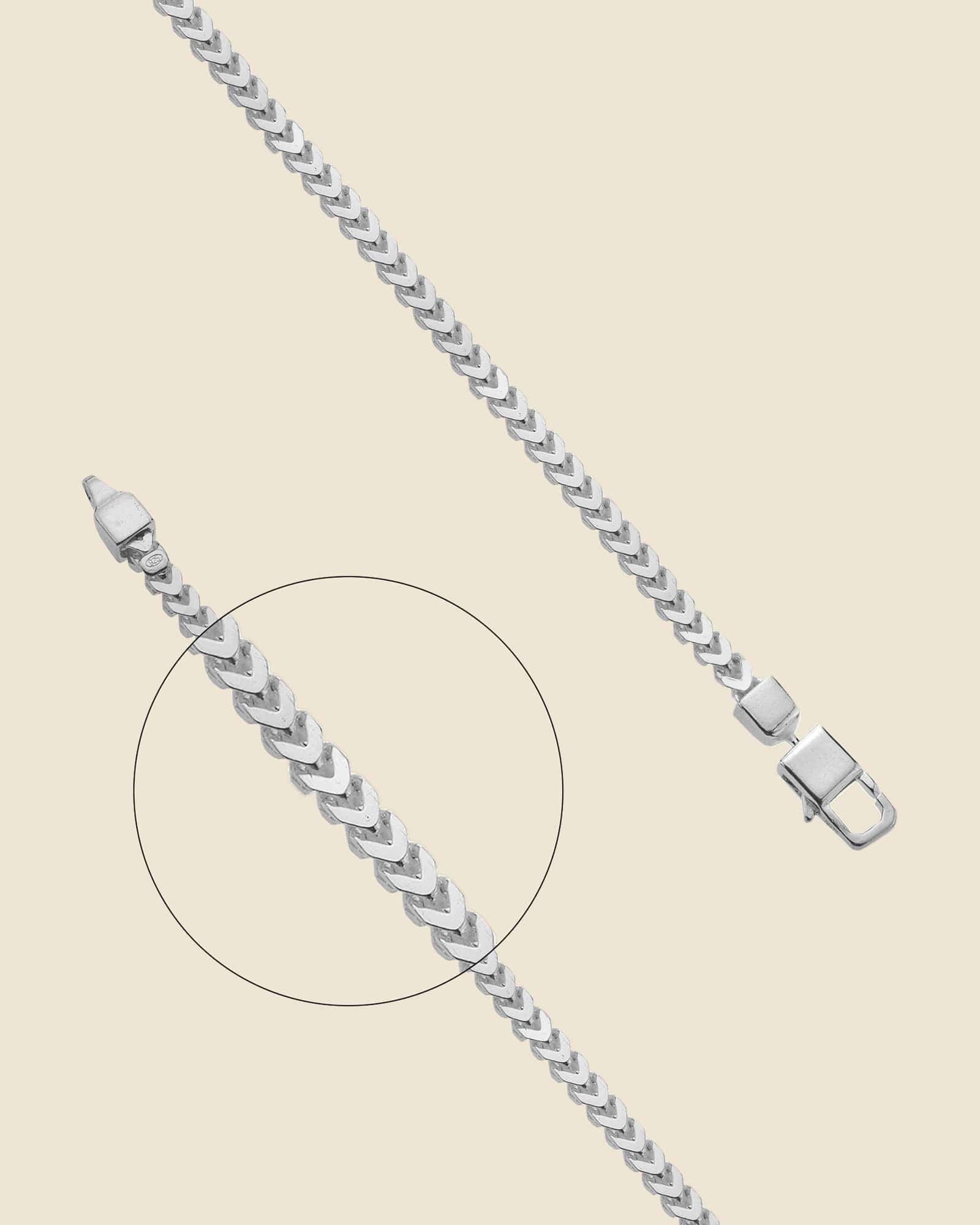 Sterling Silver Men's Herringbone Franco Chain