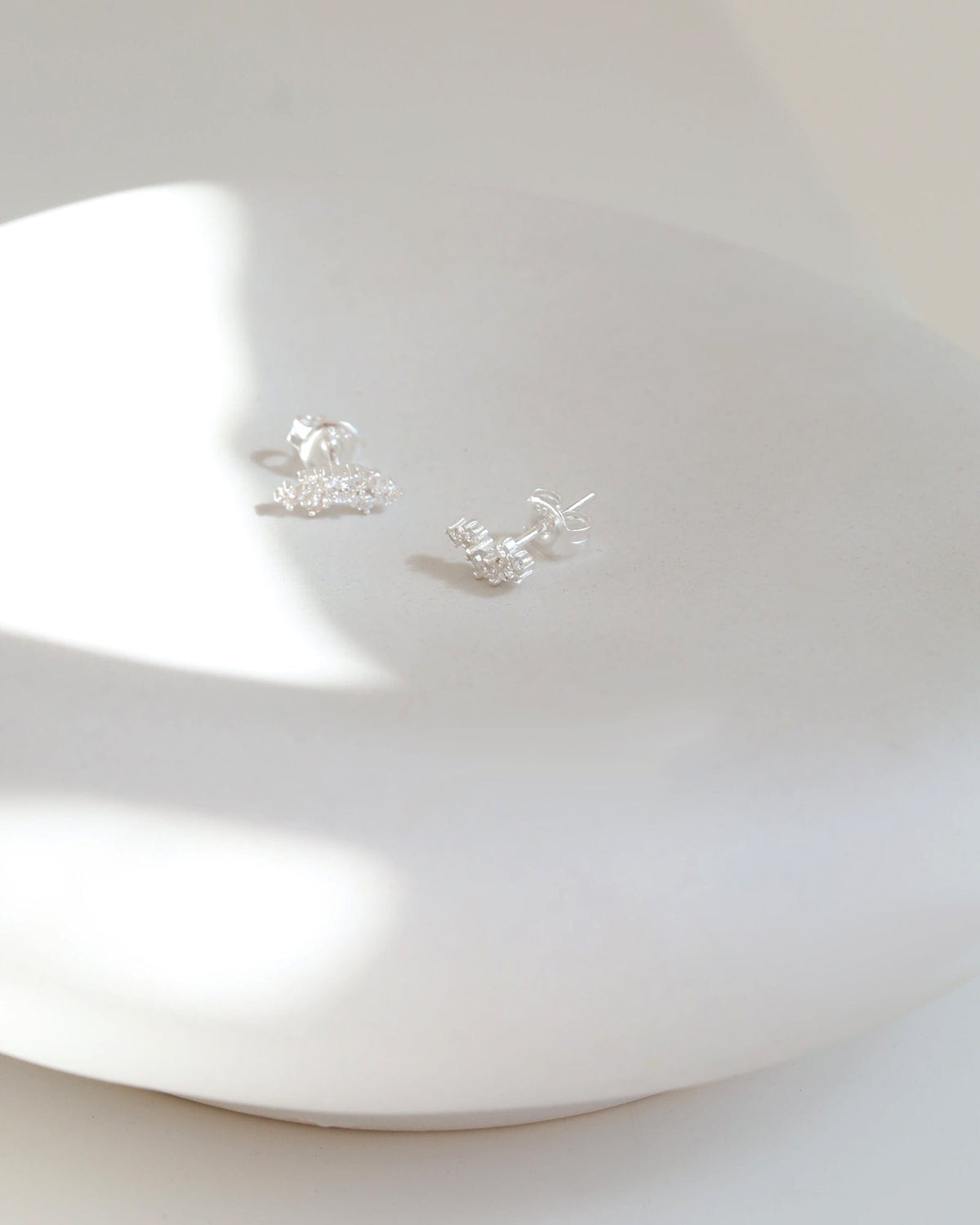 Sterling Silver and Cubic Zirconia Mini Cluster Studs