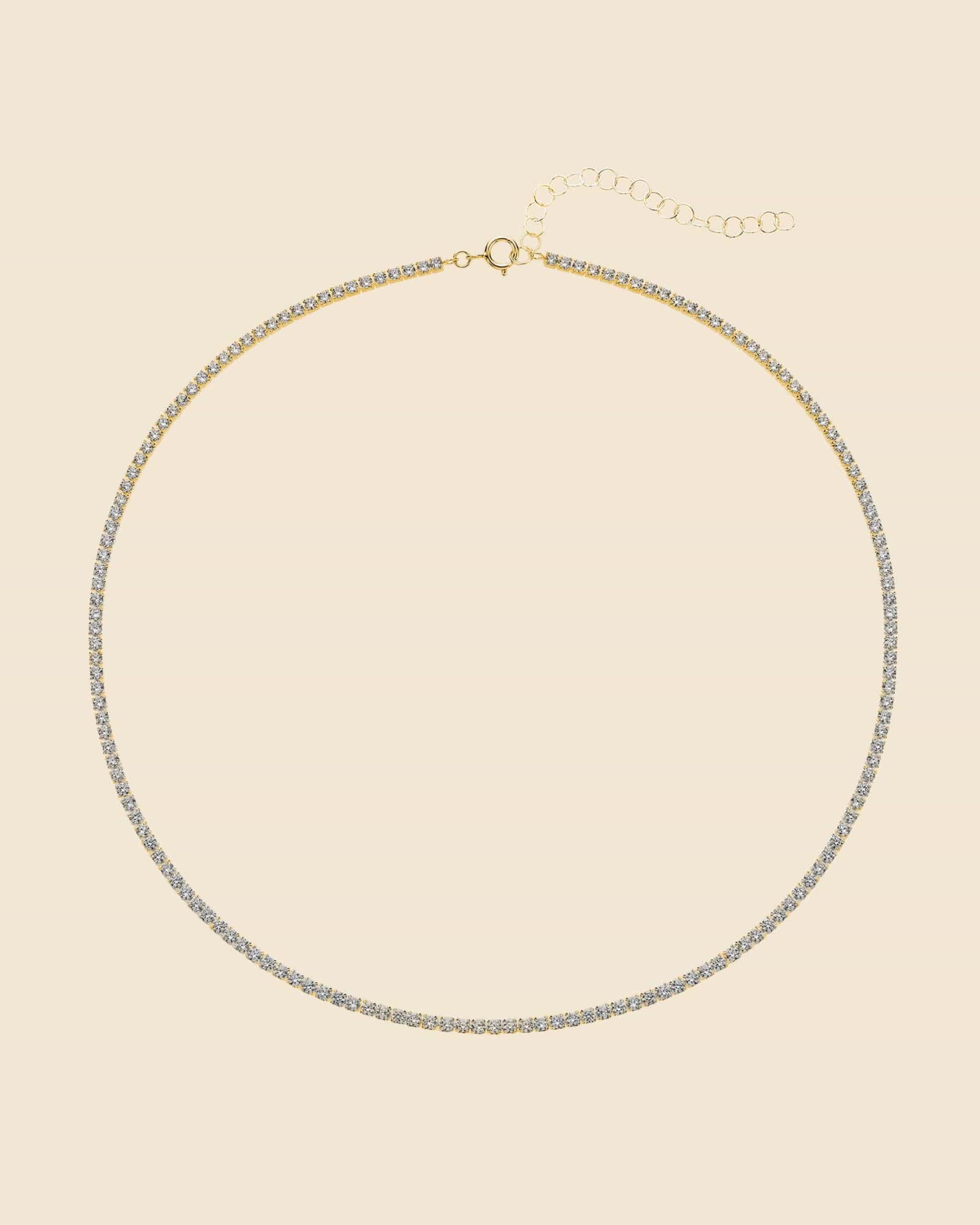 Sterling Silver and Cubic Zirconia Tennis Necklace