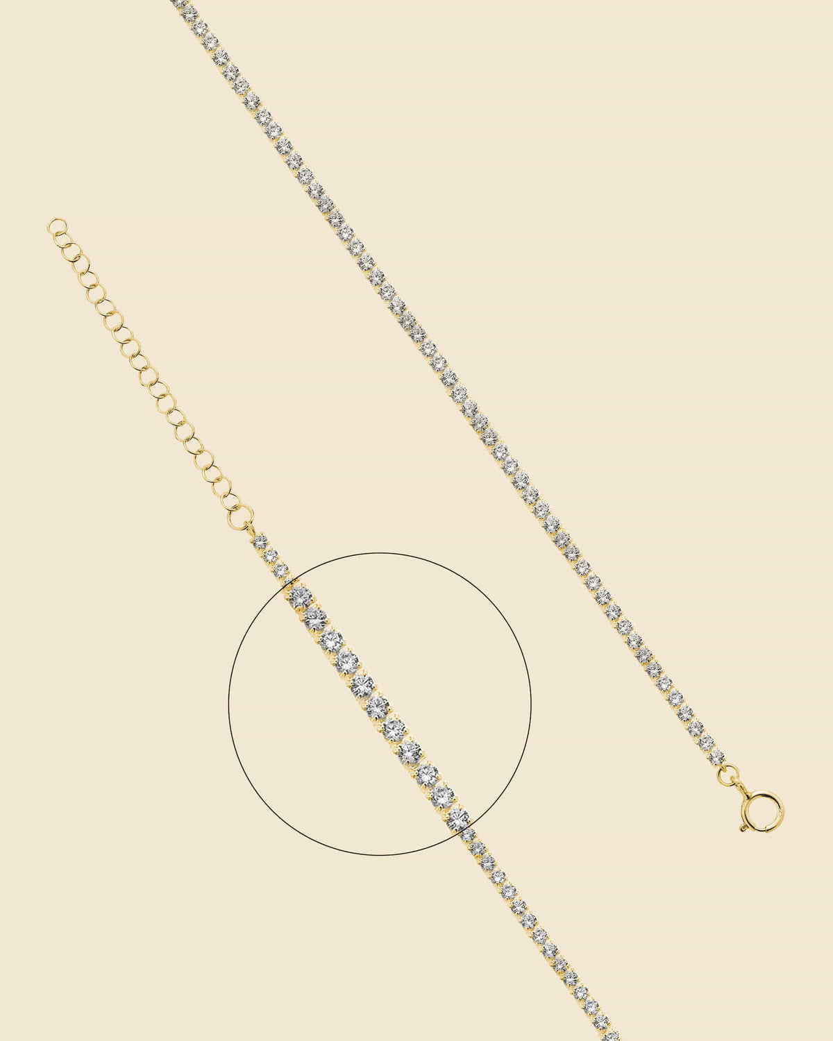 Gold Plated Sterling Silver and Cubic Zirconia Tennis Necklace