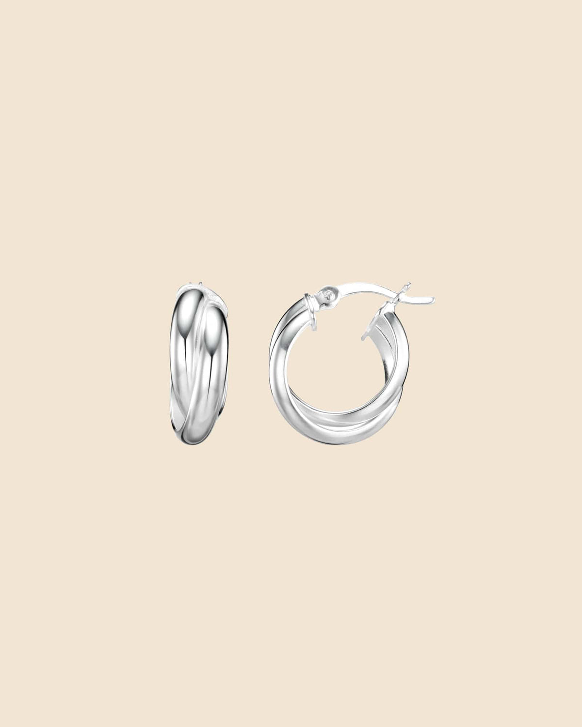 Sterling Silver Entwined Creole Hoops