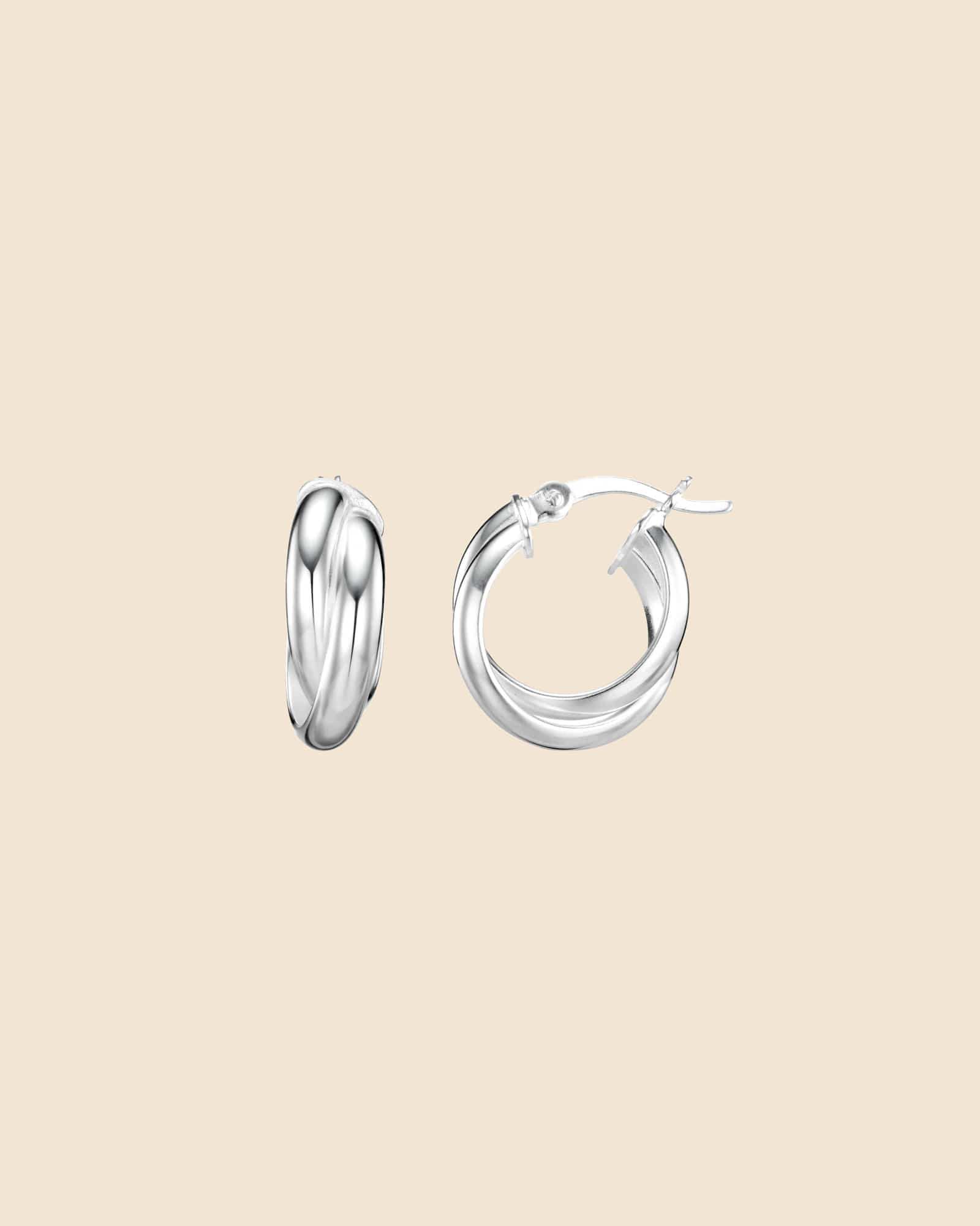 Sterling Silver Entwined Creole Hoops