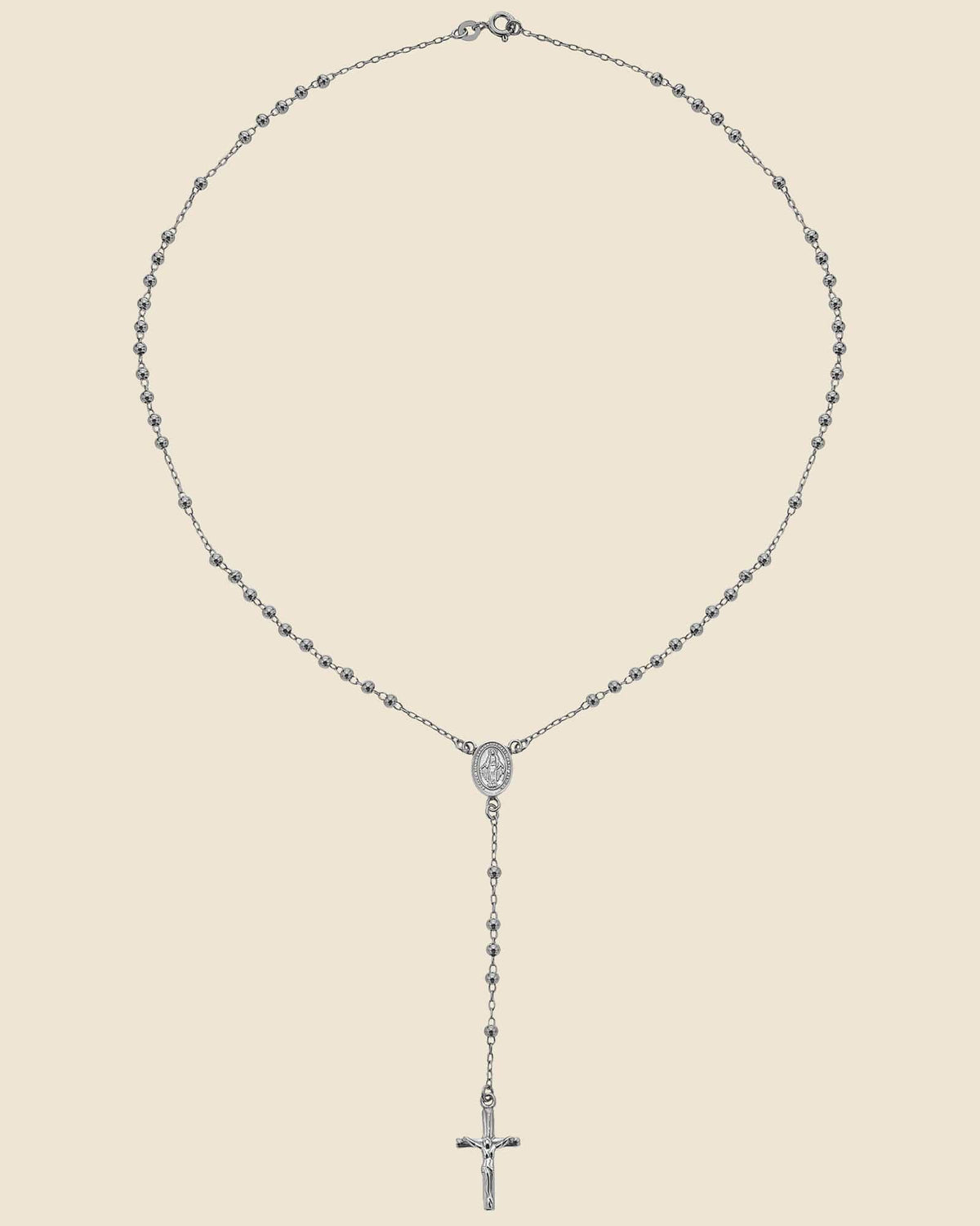 Sterling Silver Rosary Necklace