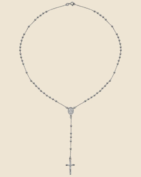 Sterling Silver Rosary Necklace