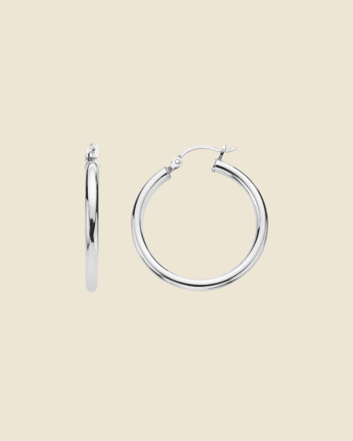 Sterling Silver 30mm Hinged Hoops