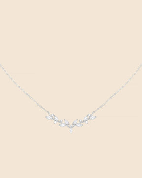 Sterling Silver and Cubic Zirconia Vine Necklace