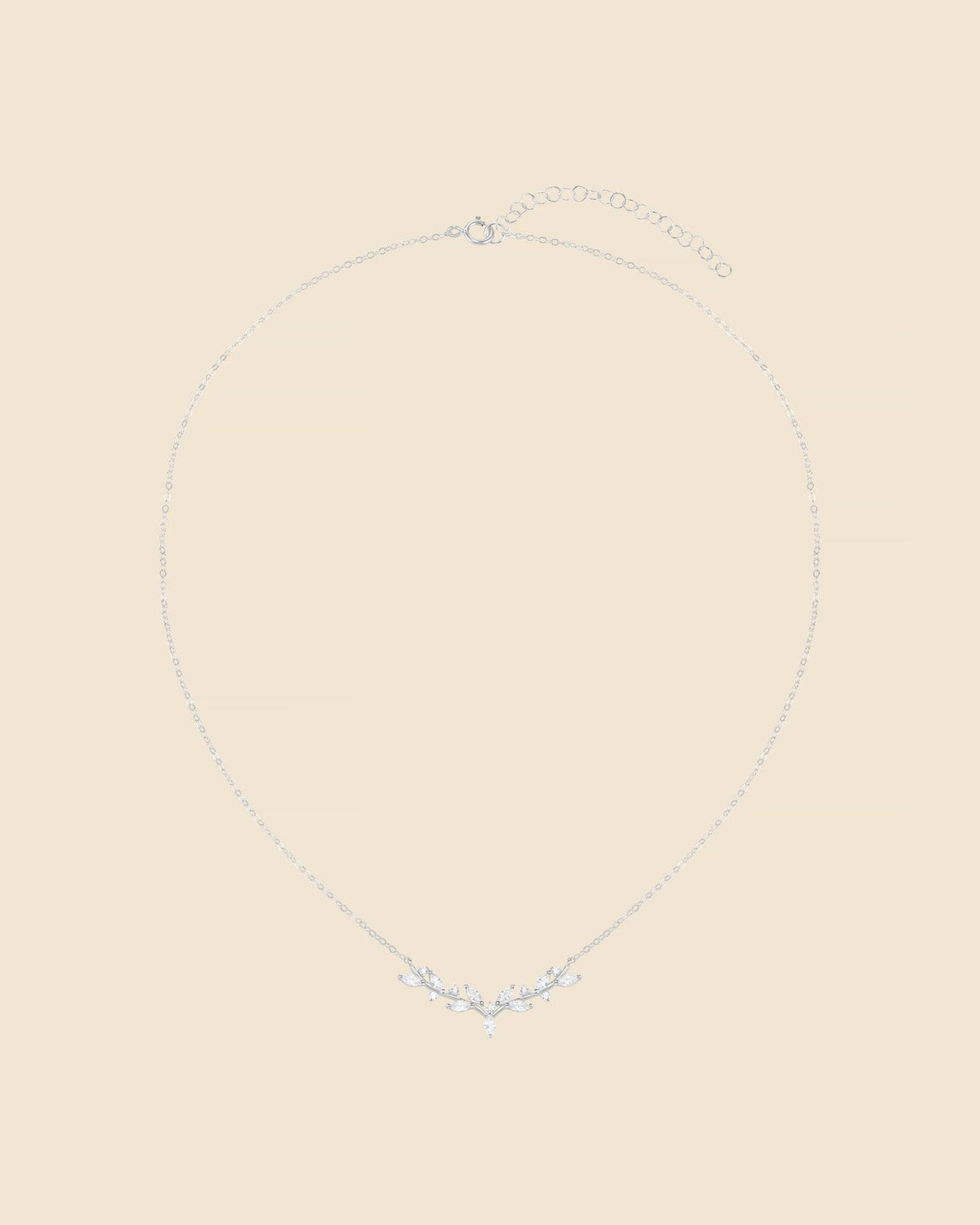 Sterling Silver and Cubic Zirconia Vine Necklace