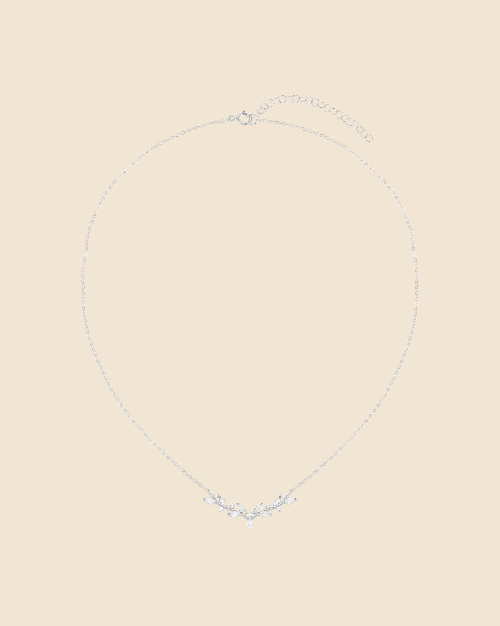 Sterling Silver and Cubic Zirconia Vine Necklace