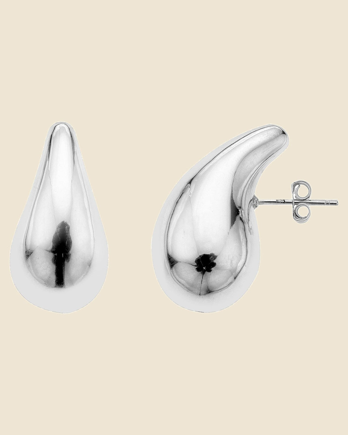 Sterling Silver Statement Teardrop Studs