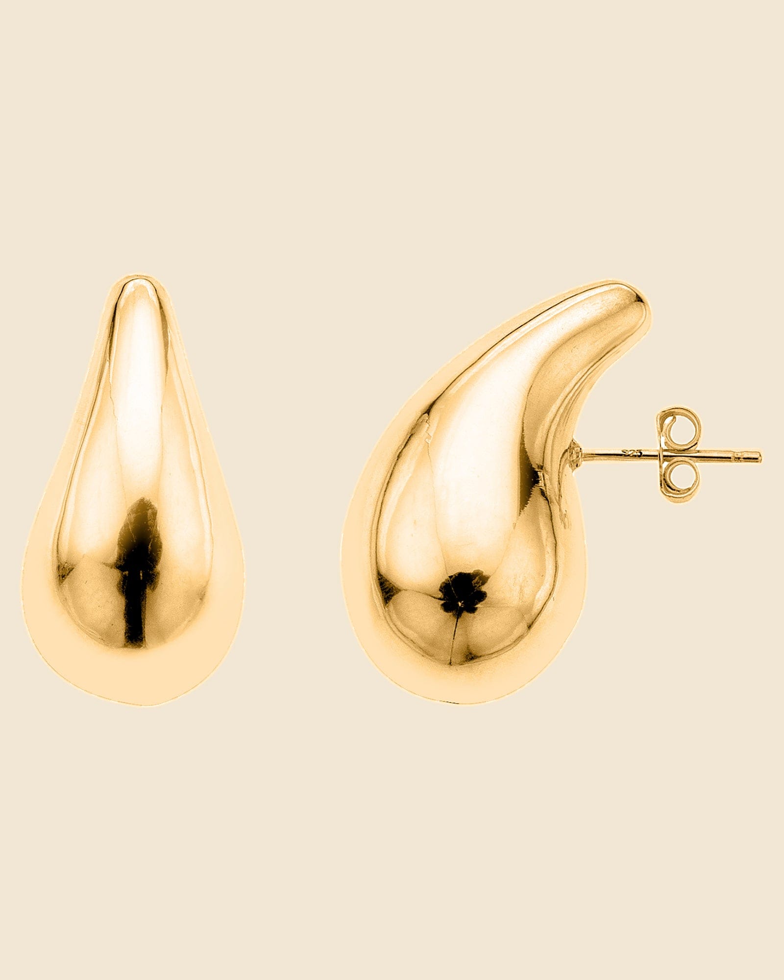 Gold Plated Statement Teardrop Studs