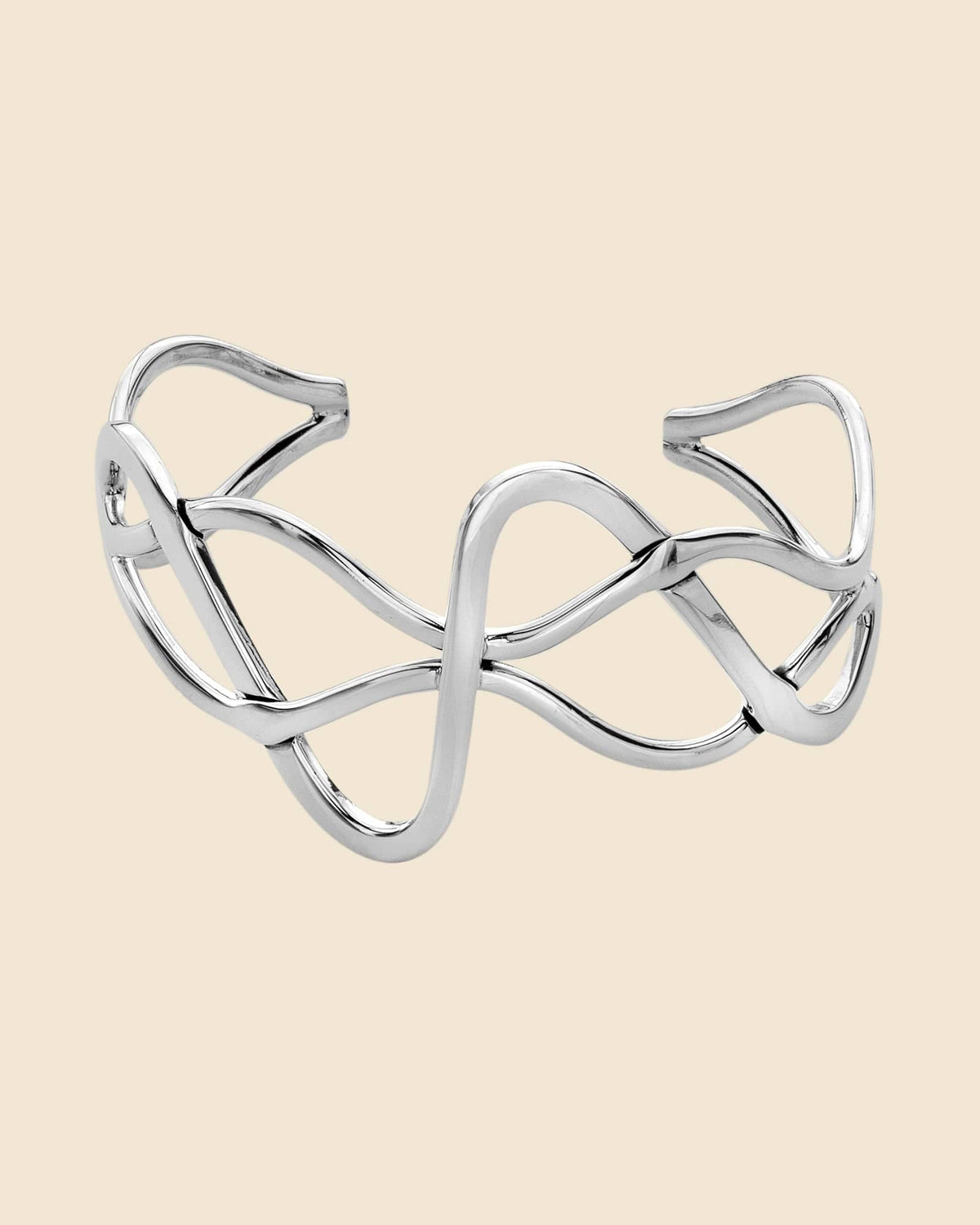 Sterling Silver Abstract Weave Bangle