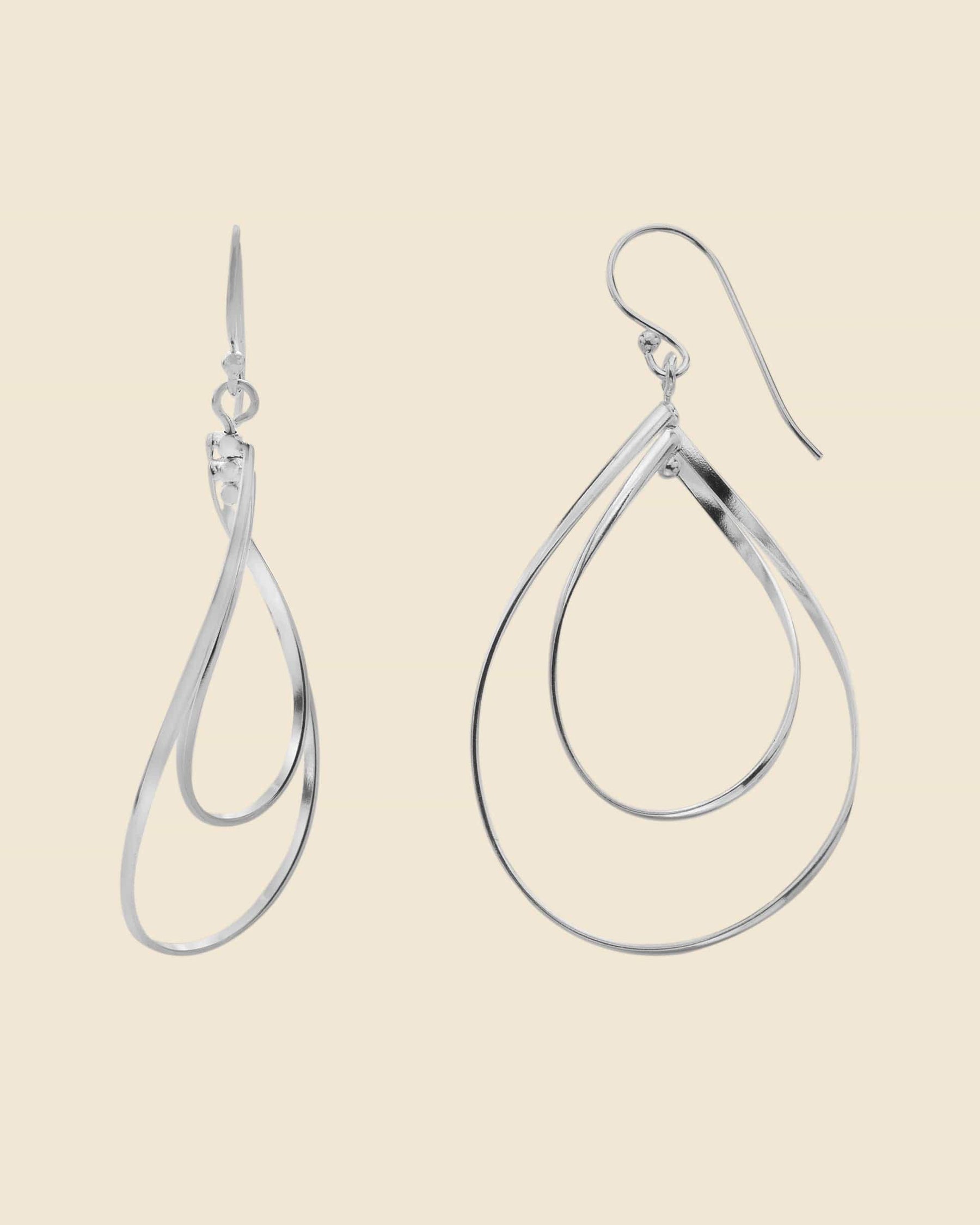 Sterling Silver Twisted Wire Teardrop Earrings