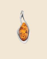 Sterling Silver and Amber Zigzag Pendant