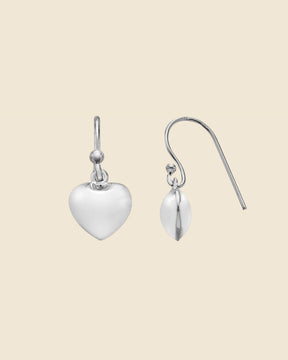 Sterling Silver Puffed Heart Earrings