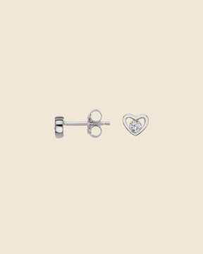 Cubic Zirconia Set Tiny Heart Studs
