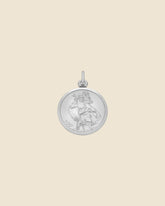 Sterling Silver Satin St Christopher Pendant