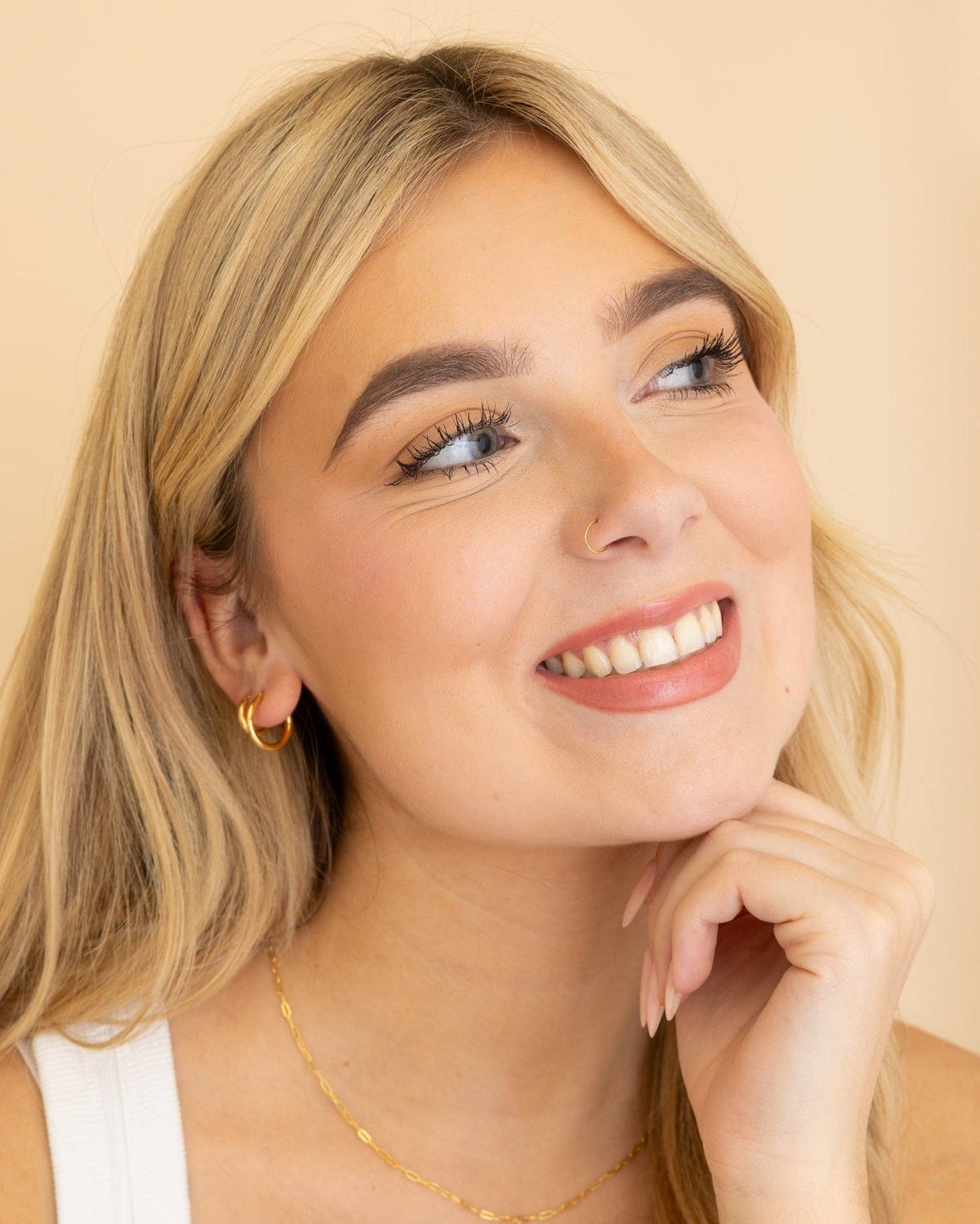 Gold Plated Simple Fine Nose Hoop