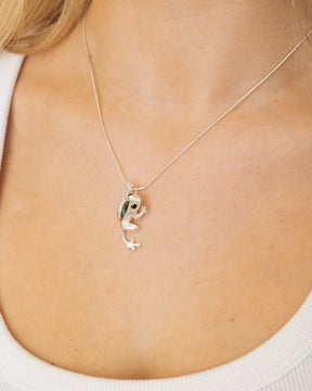 Sterling Silver Paua Shell Frog Pendant