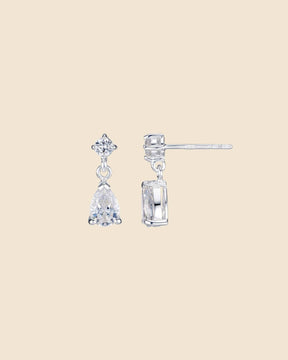 Sterling Silver and Cubic Zirconia Teardrop Earrings