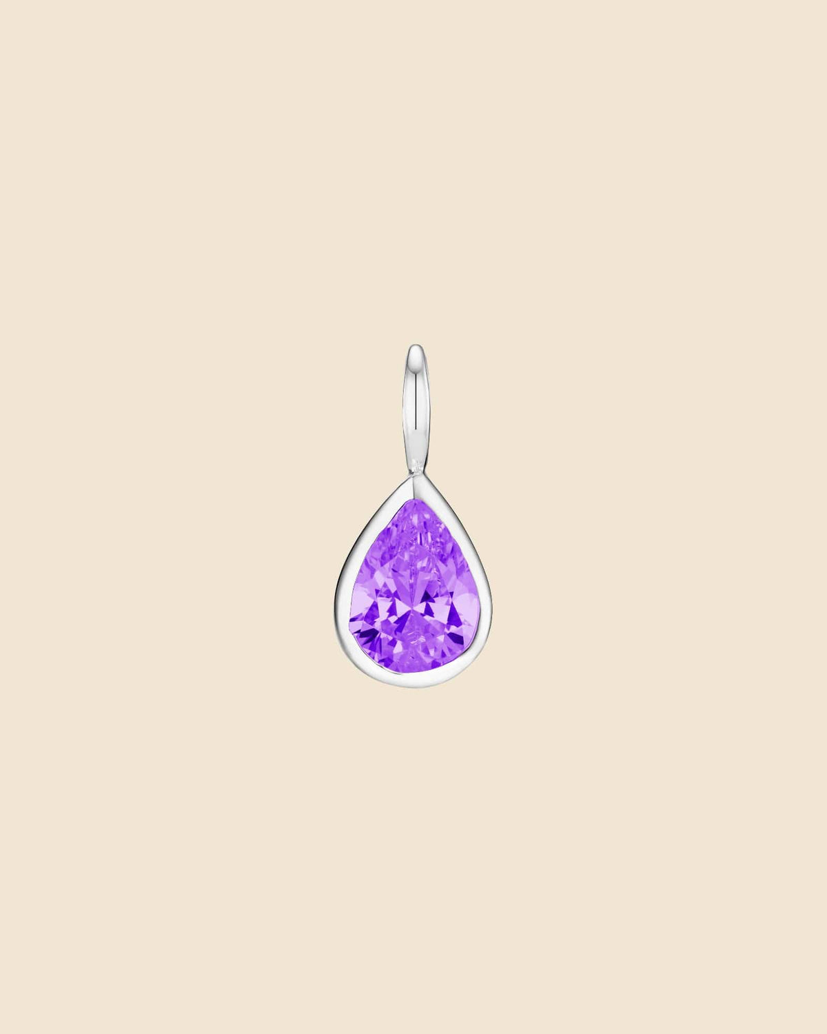 Sterling Silver and Cubic Zirconia Teardrop Pendant