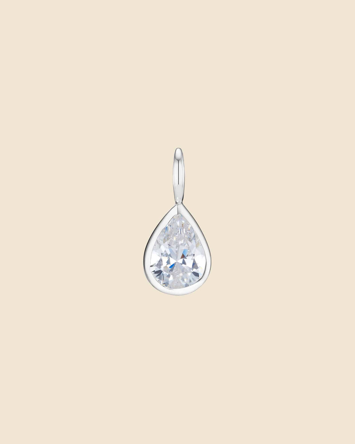 Sterling Silver and Cubic Zirconia Teardrop Pendant