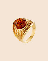 Gold Plated Amber Sun Beam Ring