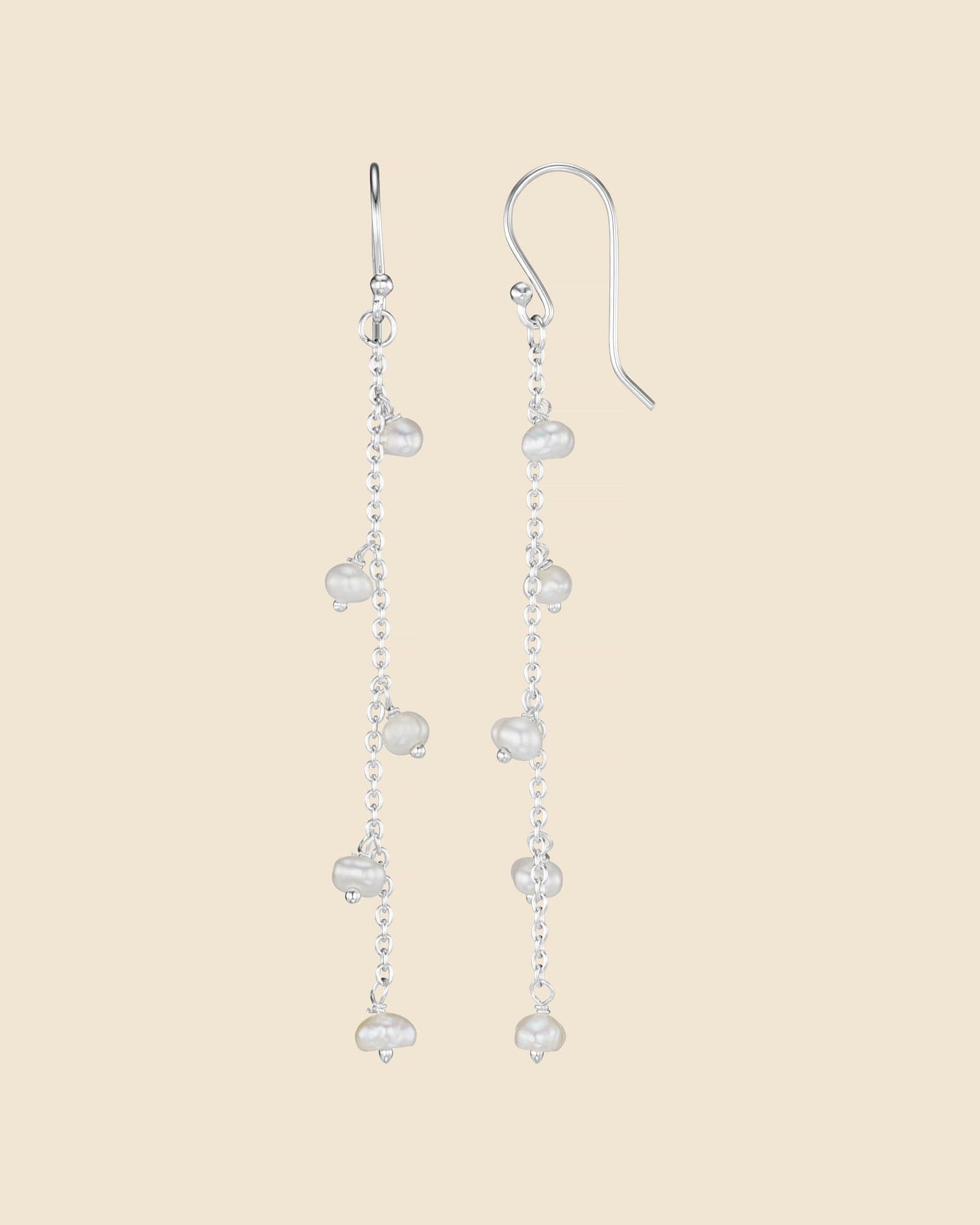 Sterling Silver and Freshwater Pearl Jumble Earrings