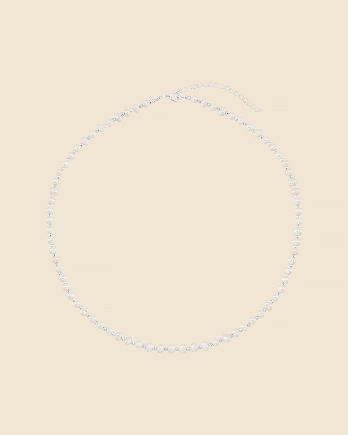 Sterling Silver and Freshwater Pearl Beaded Necklace