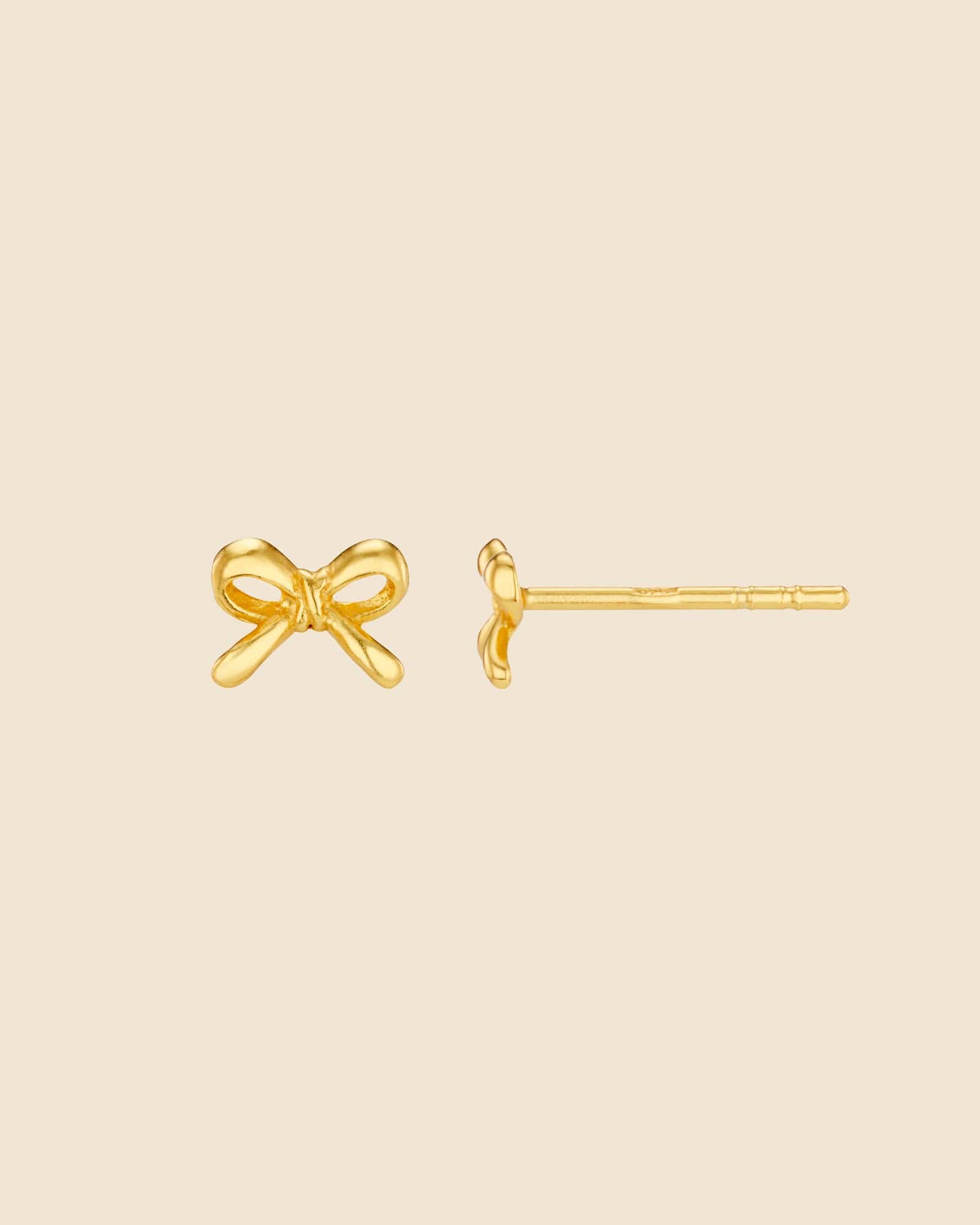 Gold Plated Cute Mini Bow Studs