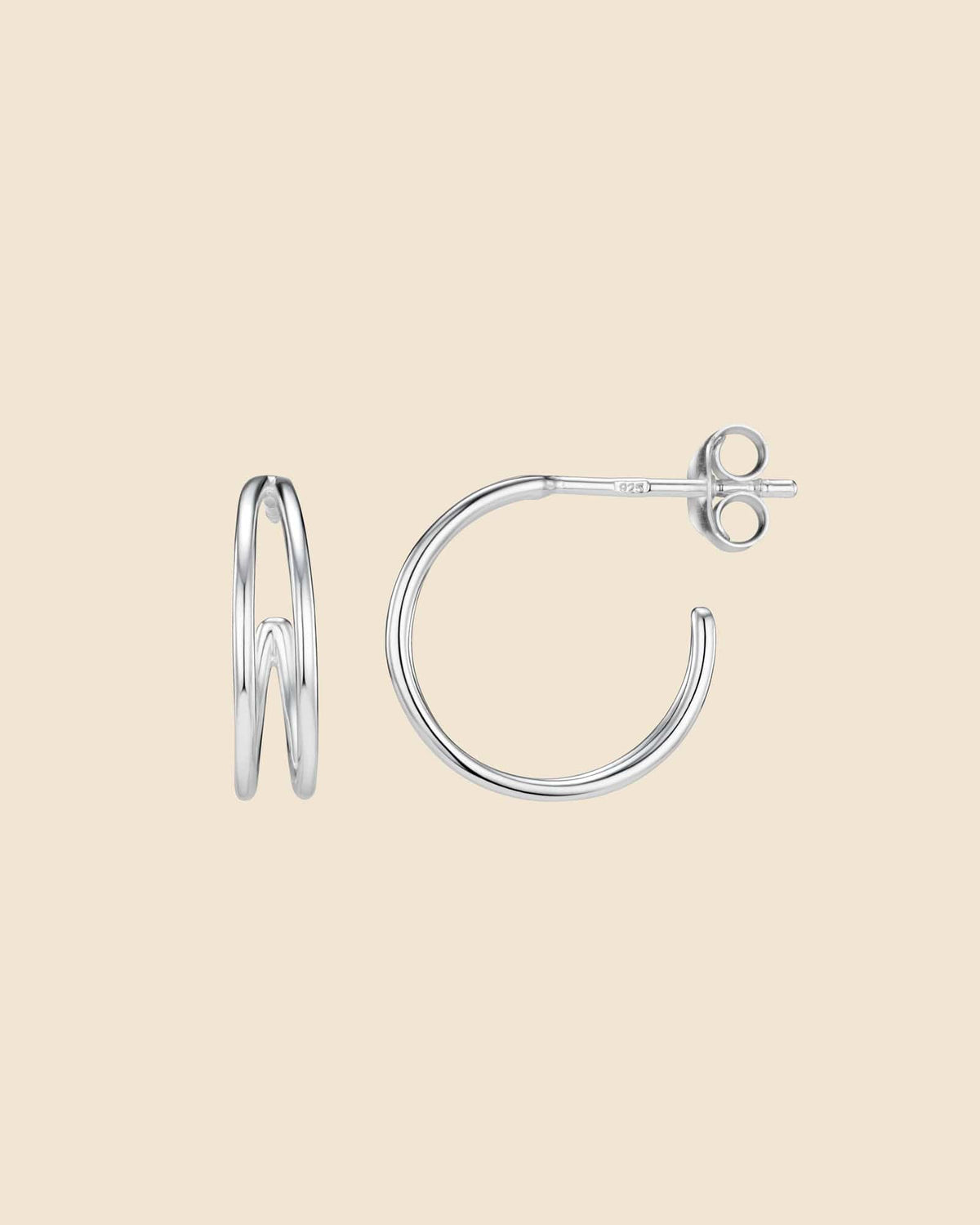 Sterling Silver Simple Split Hoops