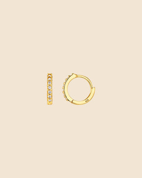 Gold Plated Mini Cubic Zirconia Hoops