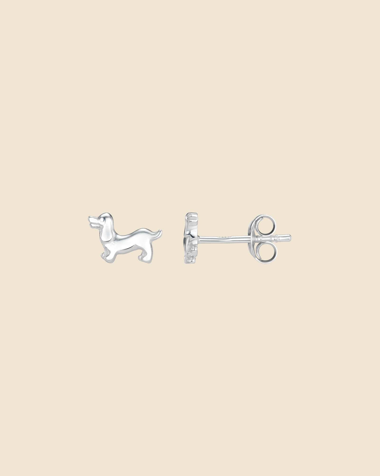 Sterling Silver Mini Sausage Dog Studs