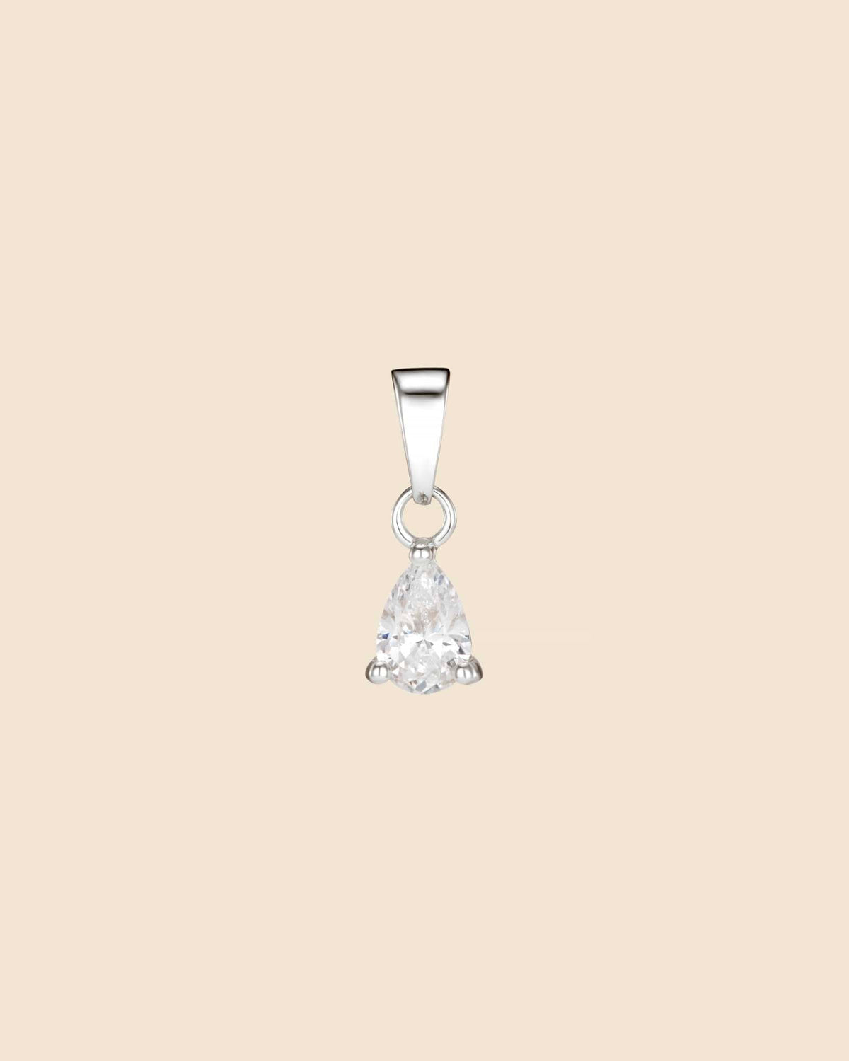 Sterling Silver and Cubic Zirconia Classic Pear Cut Pendant