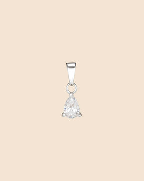 Sterling Silver and Cubic Zirconia Classic Pear Cut Pendant