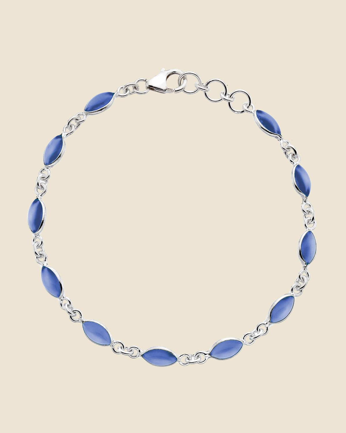 Sterling Silver and Gemstone Marquise Bracelet