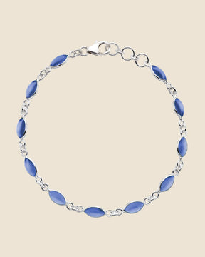 Sterling Silver and Gemstone Marquise Bracelet