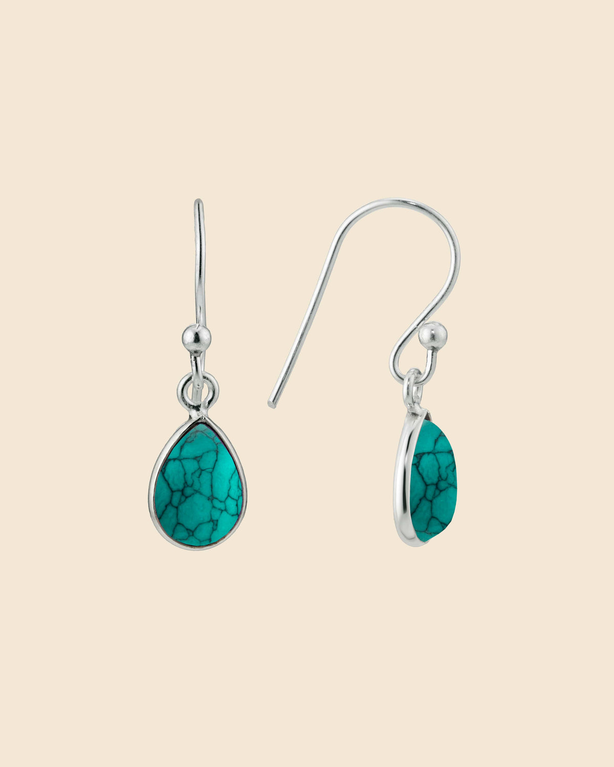 Sterling Silver and Gemstone Teardrop Earrings