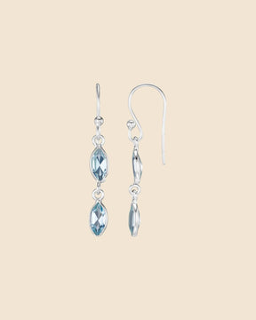 Sterling Silver Gemstone Marquise Drop Earrings