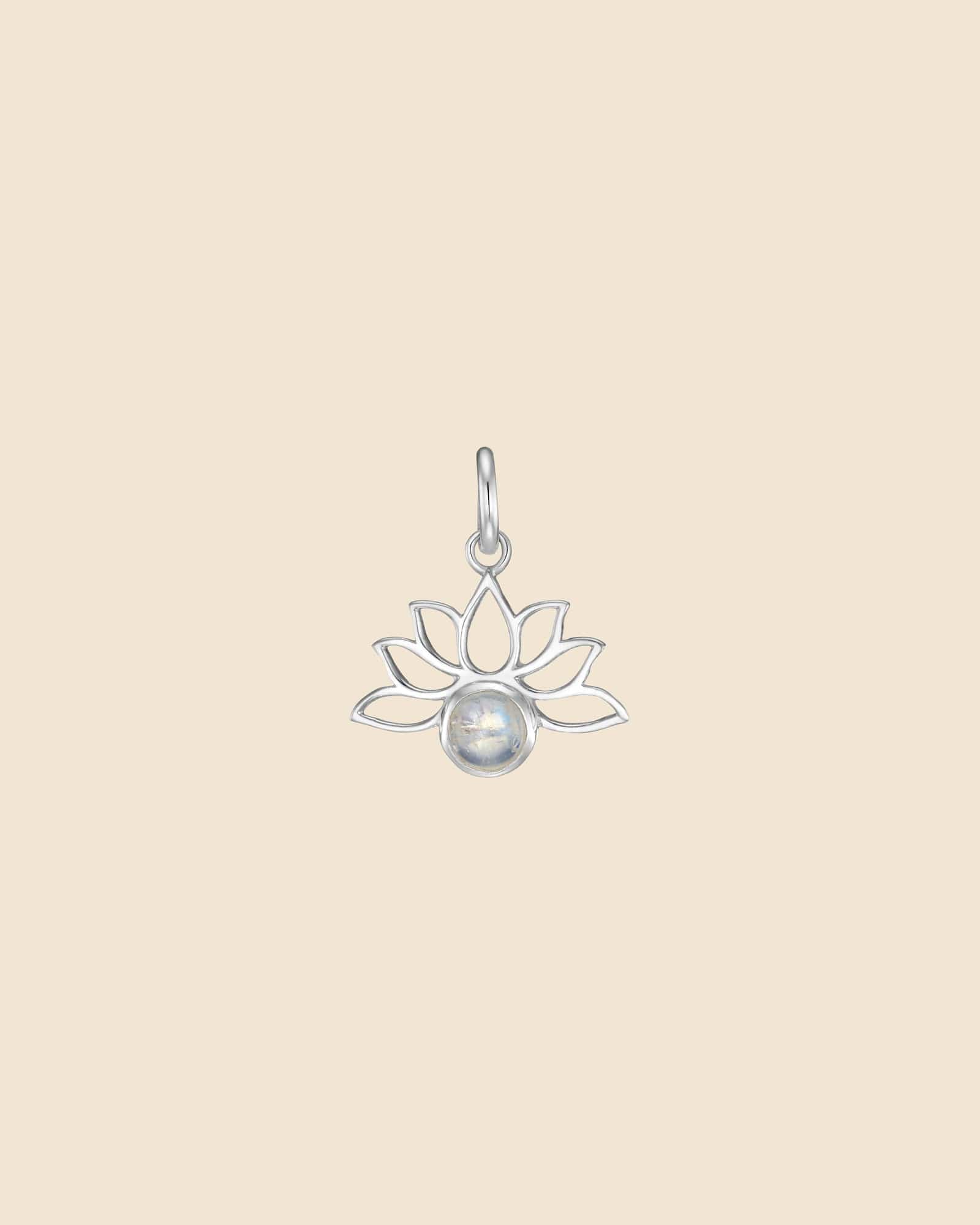 Sterling Silver and Gemstone Mini Lotus Pendant