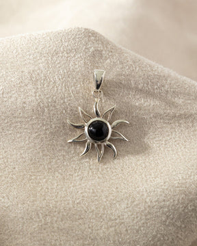 Sterling Silver and Gemstone Sun Pendant
