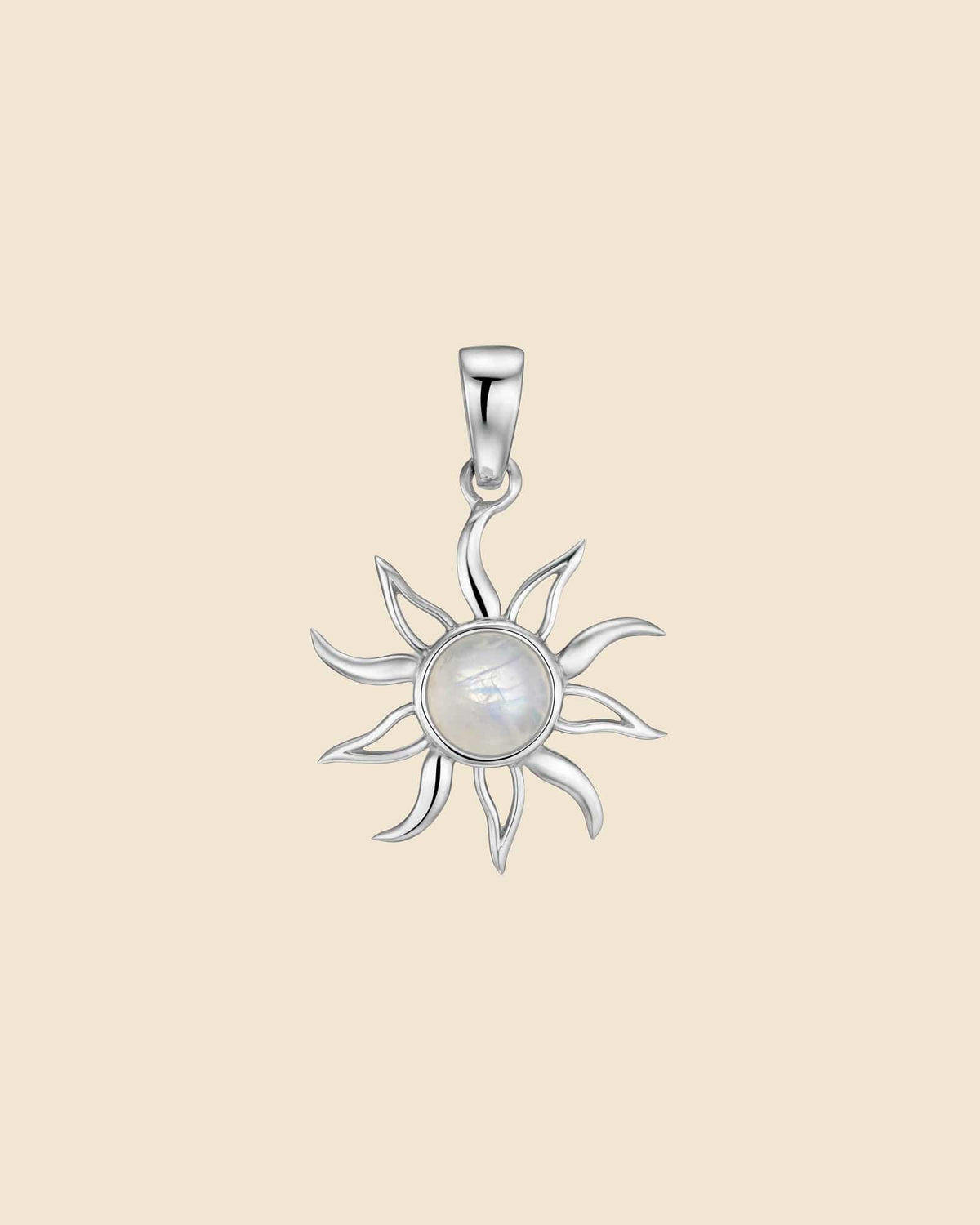 Sterling Silver and Gemstone Sun Pendant