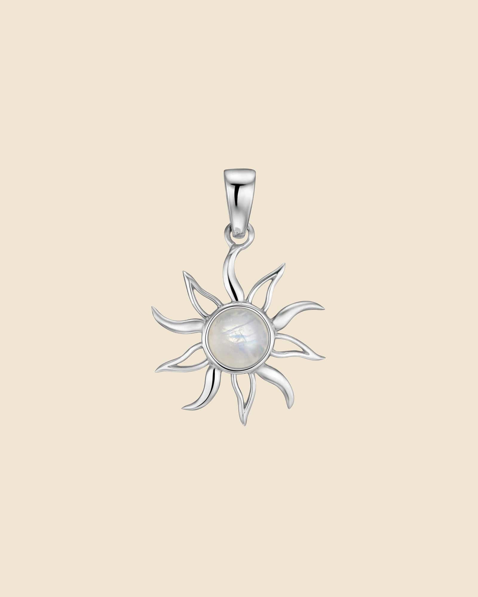 Sterling Silver and Gemstone Sun Pendant