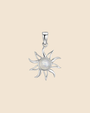 Sterling Silver and Gemstone Sun Pendant