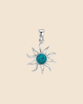 Sterling Silver and Gemstone Sun Pendant