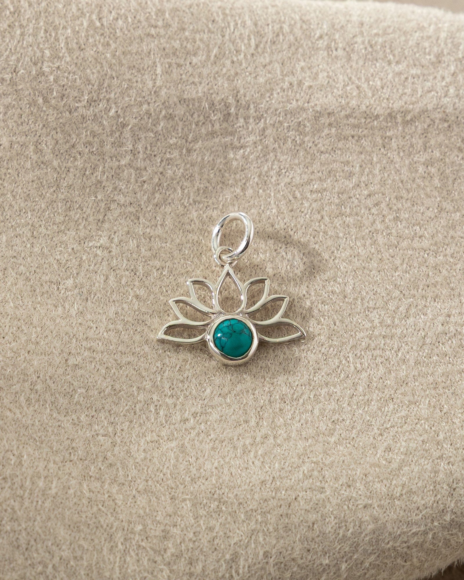 Sterling Silver and Gemstone Mini Lotus Pendant