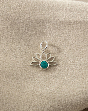 Sterling Silver and Gemstone Mini Lotus Pendant