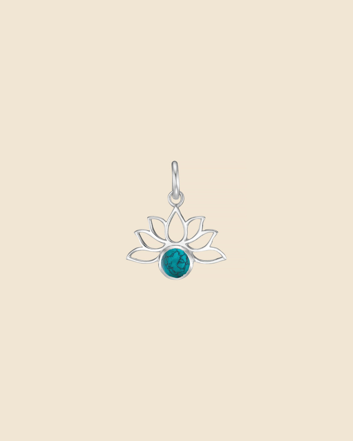 Sterling Silver and Gemstone Mini Lotus Pendant