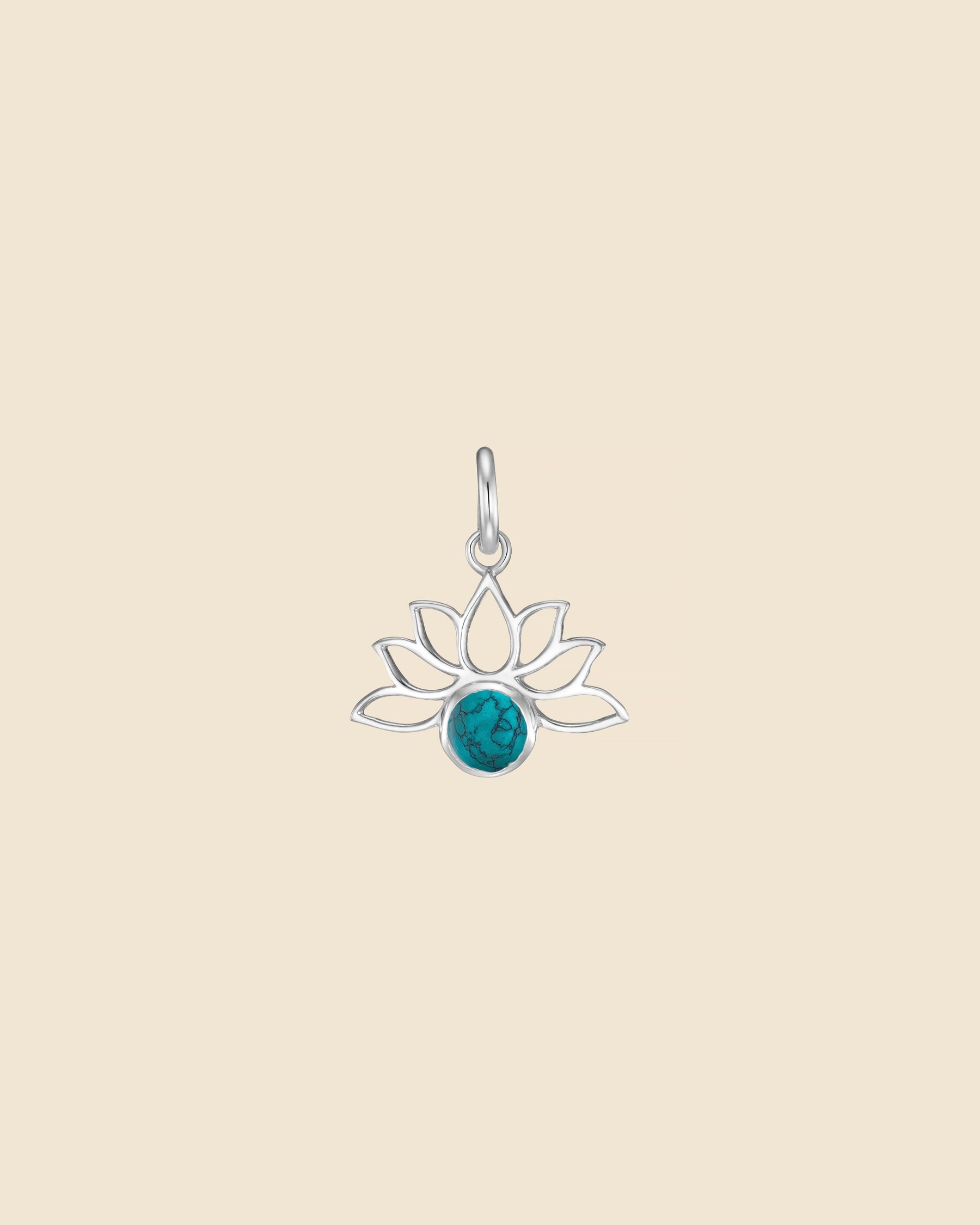 Sterling Silver and Gemstone Mini Lotus Pendant