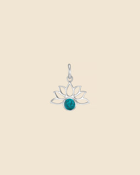Sterling Silver and Gemstone Mini Lotus Pendant